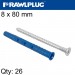 FRAME FIXING FF1 WITH CSK HEAD SCREW 8X80MM 26PSC PER TUB